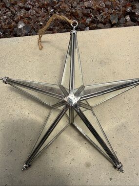 Pottery Barn Faceted Mirror Star Ornament 
Victorian Tiffany Style Star Ornament